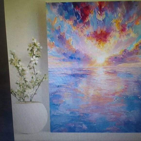 Well-done abstract canvas oil painting, brand new